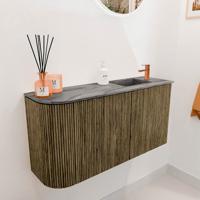 Toiletmeubel Mondiaz Joya Dlux | 81.6 cm | Meubelkleur Dusk | Faye wastafel Sombra Wasbak Rechts | 1 kraangat