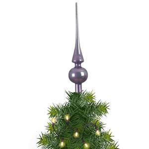 Kerstboom glazen piek lila paars glans 26 cm