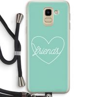 Friends heart pastel: Samsung Galaxy J6 (2018) Transparant Hoesje met koord