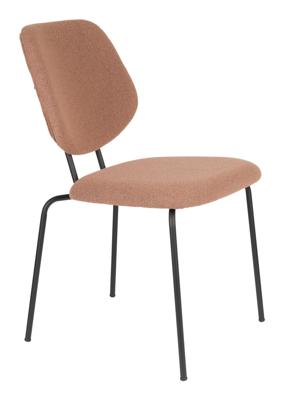 ZILT Eetkamerstoel 'Lora' Bouclé, kleur Roze