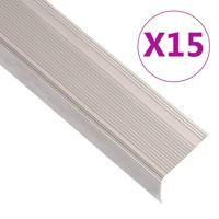 Trapneuzen L-vormig 15 st 90 cm aluminium champagnekleurig