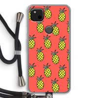 Ananas: Pixel 4a Transparant Hoesje met koord