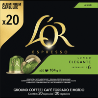 L&apos;OR Espresso Aluminium Capsules Lungo Elegante 20 Stuks 104 g bij Jumbo