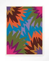 Urban Cotton Wandkleed 'Fireworks' 80 x 110cm in Floating Frame - off white