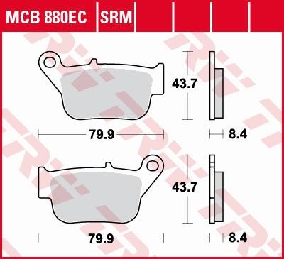 TRW Remblokken, en remschoenen voor de moto, MCB880SRM Sinter maxi scooter