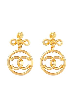 CHANEL Pre-Owned boucles d'oreilles clips à logo CC (années 1980)
