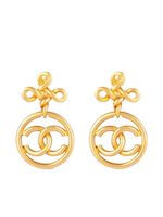 CHANEL Pre-Owned boucles d'oreilles clips à logo CC (années 1980)