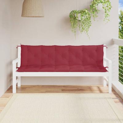 VidaXL Tuinbankkussens 2 st 180x50x7 cm oxford stof wijnrood