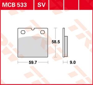 TRW Remblokken, en remschoenen voor de moto, MCB533SV Sinter street