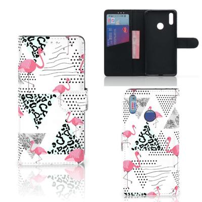 Huawei Y7 (2019) | Telefoonhoesje | Met pasjeshouder | Flamingo Triangle