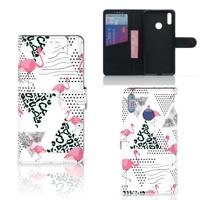 Huawei Y7 (2019) | Telefoonhoesje | Met pasjeshouder | Flamingo Triangle