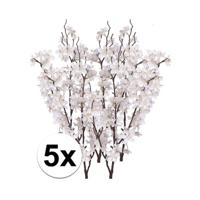 Witte appelbloesem - 5x - kunstbloem/tak - 57 bloemetjes - 84 cm