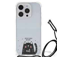 iPhone 14 Pro Stevig Bumper Hoesje Cat Good Day