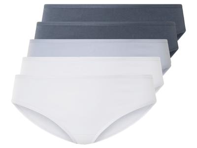 esmara 5 dames slips (XXL (52/54), Donkerblauw/lichtblauw/grijs)