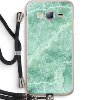 Groen marmer: Samsung Galaxy J3 (2016) Transparant Hoesje met koord