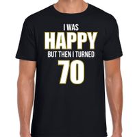 Verjaardag cadeau t-shirt 70 jaar - happy 70 zwart voor heren - thumbnail