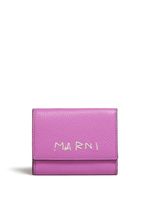 Marni claquettes en cuir à logo brodé - Rose