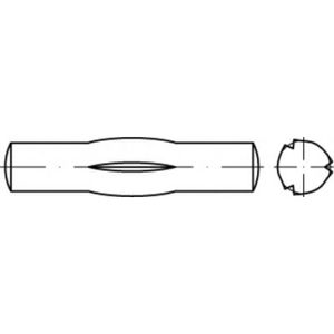 TOOLCRAFT TO-5438121 Geleidepen met middenkerf 6 mm Staal 100 stuk(s)