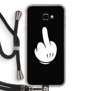 Middle finger black: Samsung Galaxy J4 Plus Transparant Hoesje met koord