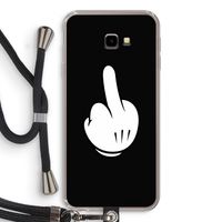 Middle finger black: Samsung Galaxy J4 Plus Transparant Hoesje met koord