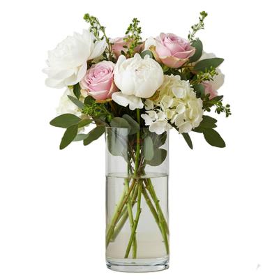 Sandra Rich Bloemenvaas - glas - cilinder - 12 x 30 cm - transparant - ronde buis vaas