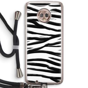 Zebra pattern: Motorola Moto G6 Transparant Hoesje met koord