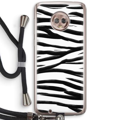Zebra pattern: Motorola Moto G6 Transparant Hoesje met koord