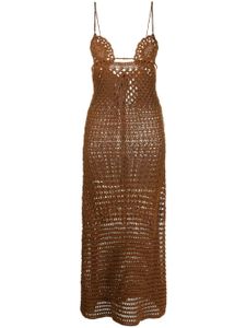 Alanui robe Mother Nature en crochet - Marron