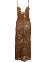 Alanui robe Mother Nature en crochet - Marron