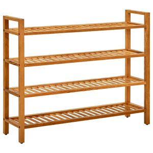 VidaXL Schoenenrek met 4 schappen 100x27x80 cm massief eikenhout