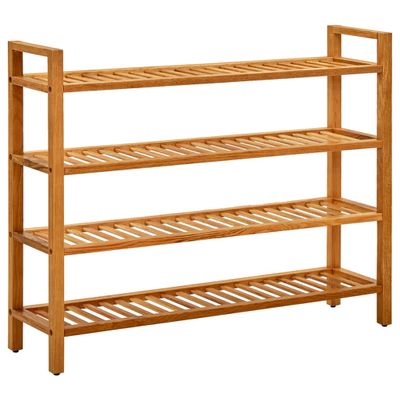 VidaXL Schoenenrek met 4 schappen 100x27x80 cm massief eikenhout