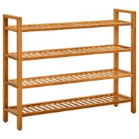 VidaXL Schoenenrek met 4 schappen 100x27x80 cm massief eikenhout VidaXL Schoenenrek met 4 schappen 100x27x80 cm massief eikenhout