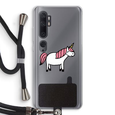 Eenhoorn: Xiaomi Mi Note 10 Pro Transparant Hoesje met koord