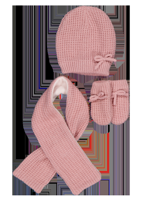 Sjaal met muts en wanten - Roze