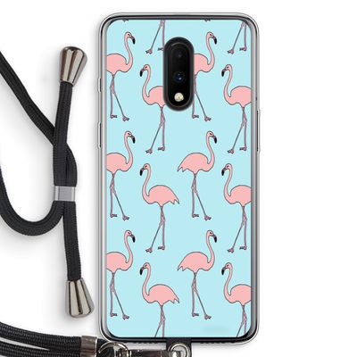 Anything Flamingoes: OnePlus 7 Transparant Hoesje met koord