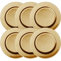 Set van 8x stuks diner onderborden goud rond kunststof 33 cm