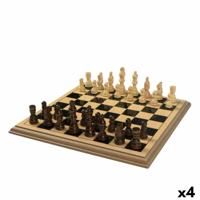 Schaakspel Colorbaby Hout (4 Stuks)