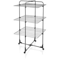 Leifheit 270 Classic Black Stendibiancheria - Stendibiancheria con 27 m di spazio di asciugatura - Stendibiancheria pieghevole - Torre a 3 livelli - Nero