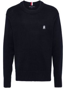 Tommy Hilfiger pull à logo brodé - Bleu