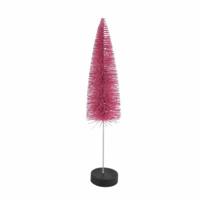 Countryfield kerstboom op voet glitter roze 30 cm | 12 stuks
