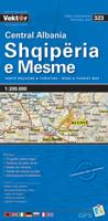 Wegenkaart - landkaart 323 Centraal Albanië - Shqipëria e Mesme | Vektor Wegenkaart - landkaart 323 Centraal Albanië - Shqipëria e Mesme | Vektor
