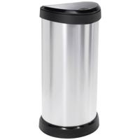 Curver DECO Bin 240641 Afvalbak 40 l (b x h x d) 335 x 685 x 285 mm Zilver, Zwart 1 stuk(s)