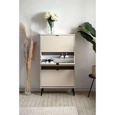 Schoenenkast - VIGO 49A - Zand - Massief houten poten - 70 x 24 x 125 cm