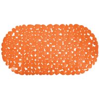 MSV Douche/bad anti-slip mat - badkamer - pvc - oranje - 35 x 68 cm   - - thumbnail