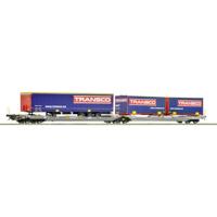 Roco 6600113 H0 dubbeltasje-gelede wagon T3000e van de Hupac