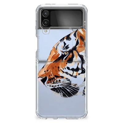 Smartphone hoesje Samsung Galaxy Z Flip 4 Watercolor Tiger