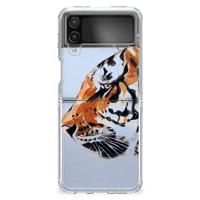 Smartphone hoesje Samsung Galaxy Z Flip 4 Watercolor Tiger