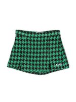 MSGM Kids short de sport à motif pied-de-poule - Vert