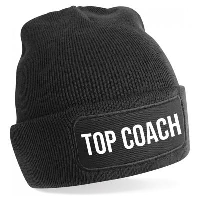 Coach muts voor volwassenen - zwart - top coach - wintermuts - beanie - one size - unisex Coach muts voor volwassenen - zwart - top coach - wintermuts - beanie - one size - unisex