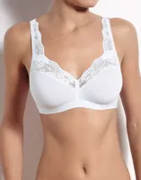 Romance Soft Bra BH zonder beugel - Zonder vulling en niet voorgevormde kanten Bh - Zwart - Wit